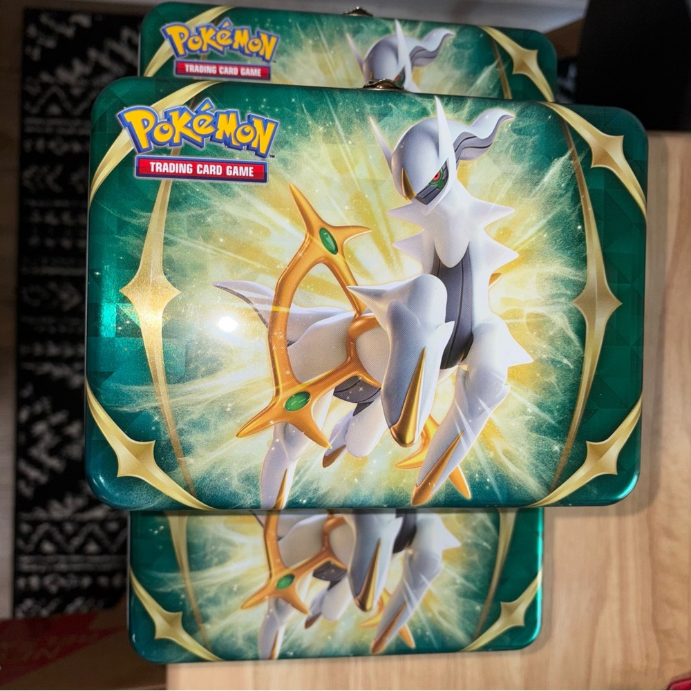 Pokémon 2022 Arceus Lunchbox Tin 8” X 6” X 3.5” Collectors Chest EMPTY x 5